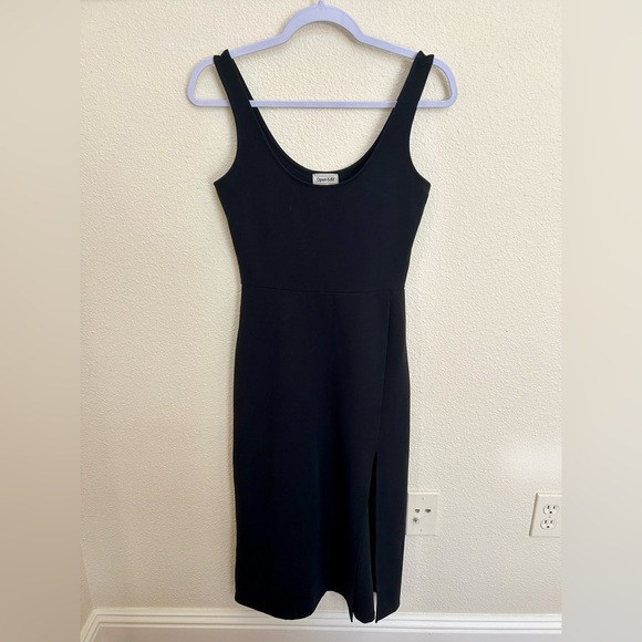 Open Edit Black Scoop Neck Midi Dress Size S - Picture 2 of 6
